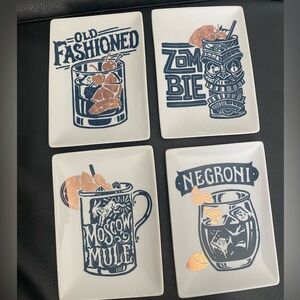 Crate&Barrell Classic Cocktail Appetizer Plates